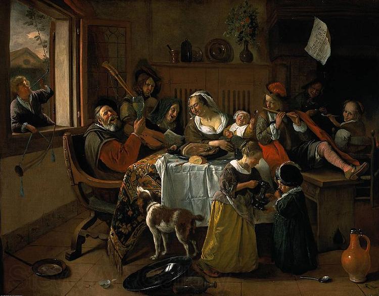 Jan Steen merry family Norge oil painting art